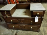 Victorian dresser base, marble top