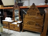 Victorian walnut 3 pc bedroom suite