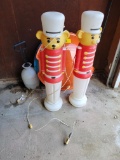 sleds, blow mold Christmas bears