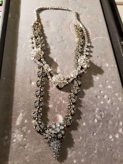 2 rhinestone necklaces