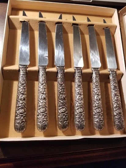 Sheffield sterling handle knives, bid x 6