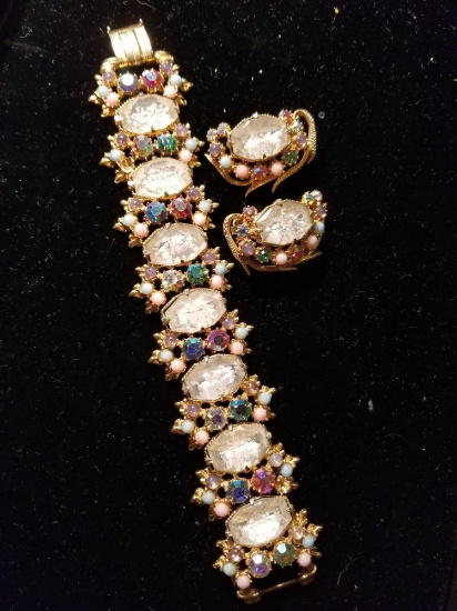 Victorian bracelet with matching earrings