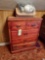 Chest of drawers & contents - vintage Halloween costumes, clothes, dolls, & more