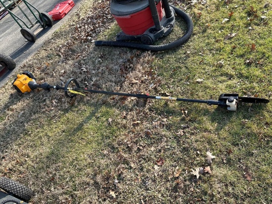 Paulan Pro PP28 extendable pole saw and string trimmer attachment
