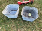 (2) Galvanize Steel Tubs