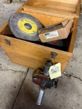 Air Sander & box of polishing, sanding, & grinding discs