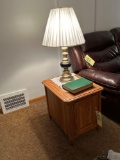 4 end tables w/ lamps & contents - lights, oxygen lines, & more