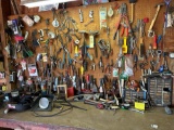 tools and hardware on pegboard