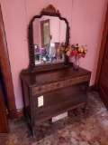 Western Style Dresser w/ Contents - Blankets, Small Decor, Plaques & Hangings, & more