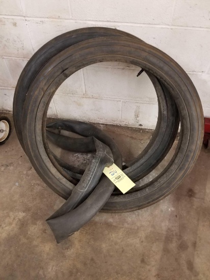 2 Lester tires with tubes, 30 x 3