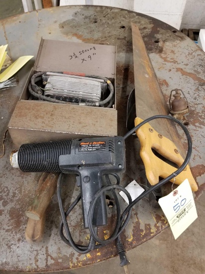 Sander, saw, heat gun