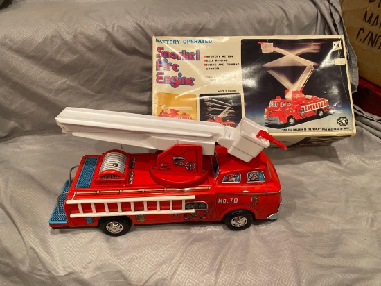 Tin battery operated fire truck