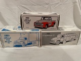 (3) First Gear die cast pickup-tanker- van