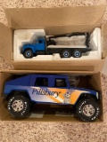 log truck and Pillsbury truck