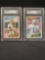 1984 Topps Football Dan Marino SCG 7.5 John Elway SCG 7 Rookie Cards RCs