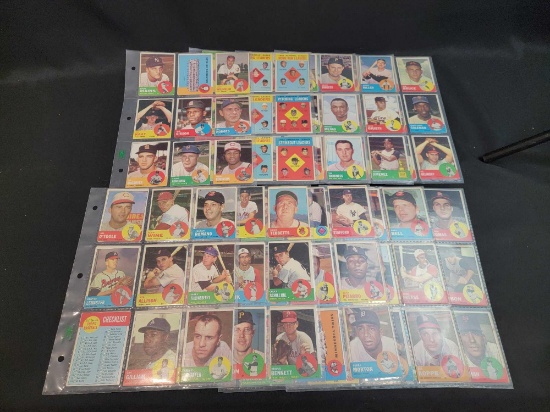 1963 Topps Baseball 180 different cards partial set HOFers Stars Leaders Commons