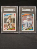 1984 Topps Football Dan Marino SCG 7.5 John Elway SCG 7 Rookie Cards RCs