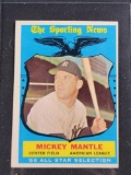 1959 Topps Baseball Mickey Mantle All Star card 564