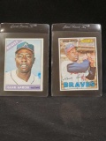 Hank Aaron Topps Baseball cards 1966 1967 HOFer NICE