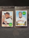 Willie Mays Topps Baseball cards 1968 1969 HOFer Nice High Grade