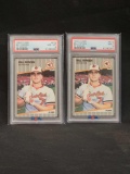 2 1989 Fleer Billy Ripken FF Error cards PSA Graded 9 and 8