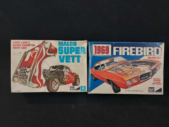 MPC Chris Lang Malco Super Vett & 1969 Firebird Hardtop Model Car Kits