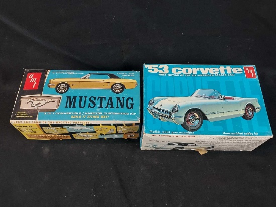 AMT Mustang 3-in-1 & 1953 Corvette Model Car Kits
