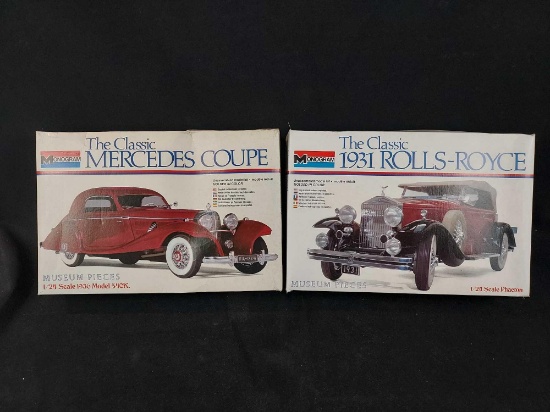 Monogram Mercedes Coupe & 1931 Rolls-Royce Model Car Kits