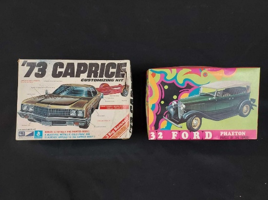 2 Model Car Kits - MPC 1973 Caprice & AMT 32 Ford Phaeton