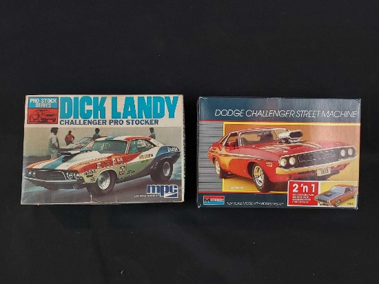 2 Model Car Kits - MPC Dick Landy Pro Stock Challenger & Monogram Dodge Challenger Street Machine