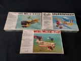 Williams Bros. Sealed Gee Bee Z Racer, Curtiss Sparrowhawk, & Wedell-Williams Racer Model Plane Kits
