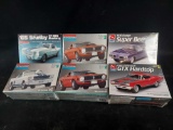 Monogram '65 & '66 Shelby GT350, 2 Boss 429 Mustangs, & AMT 1969 GTX Hardtop & 1970 Dodge Super Bee