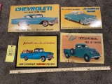 (4) Tin Automotive Signs