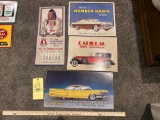 (4) Tin Automotive And Railroad Signs