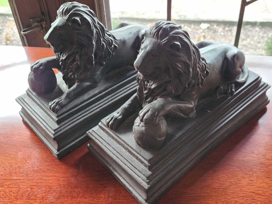 Pair of oversized lion bookends from BR collection