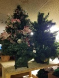 2 small artificial trees