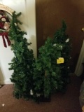 3 small artificial trees