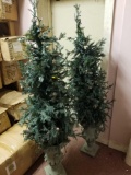 2 6ft artificial trees in urns