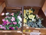 2 boxes artificial flowers