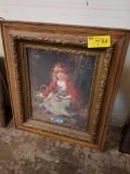 Victorian print, nice oak frame