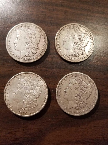 Morgan silver dollars, (2)1884, 1885s, 1885. bid x 4