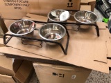 (2) dog bowls with metal stand, sales tax applies