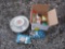 Box of Hubcaps, Curtains, Small Decor, Small Glassware, and more