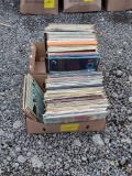 two boxes of assorted records - comedy, musicals, country, religion, and more