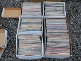 six boxes of assorted records - country, disco, nature, military, bluegrass, and more