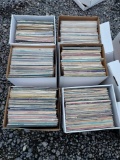 six boxes of Records - country, blues, spanish, Frank Sinatra, disco, rock and roll, and more