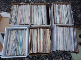 six boxes of Records - country, oldies, 50s and 60s, disco, and more