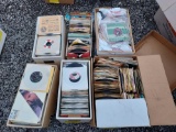 six boxes of 45 records