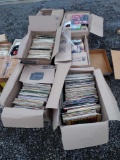 six boxes of Records - Tom Petty, Billy Joel, Triumph, country, bluegrass, and rock and roll