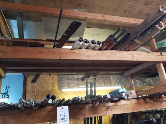 Contents of top 2 shelves, iron rod
